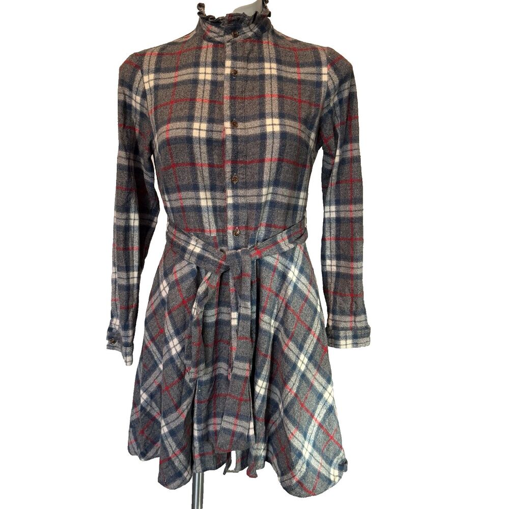 Cottagecore Ivy Preppy Kiel James Patrick Cozy Cabin Flannels Plaid Dress S